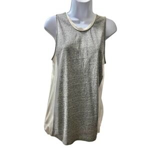 3.1 Phillip Lim Gray Off-White Sleeveless Knit Chiffon Top Women's Size Small
